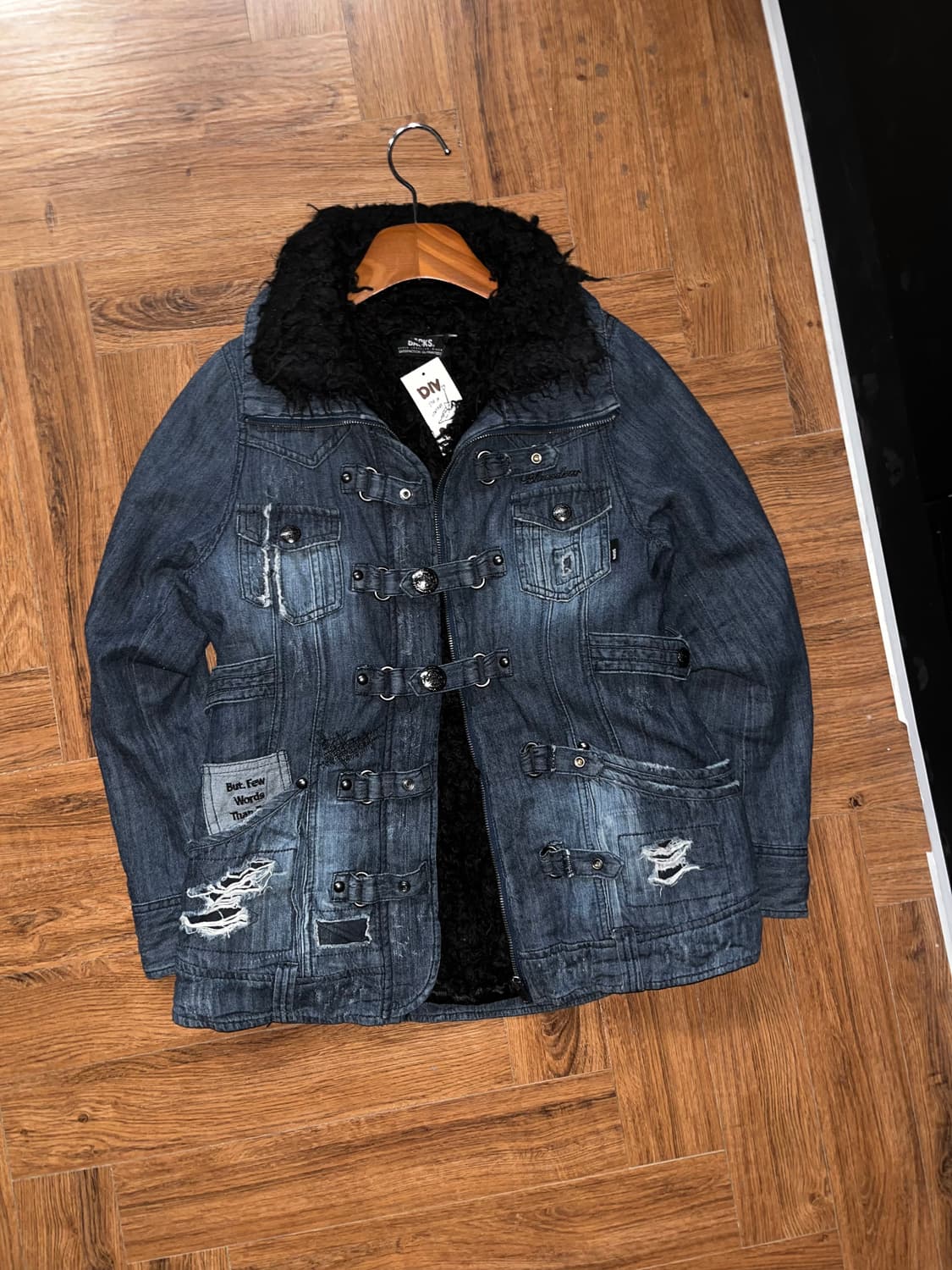 빈티지 스냅 데님 무스탕 상품이미지2