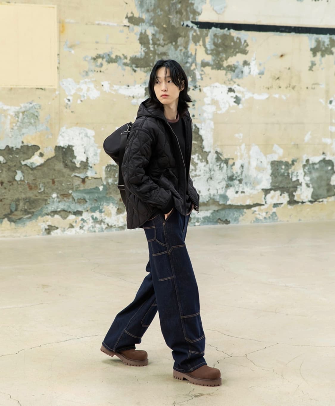 비긴202 - 더블니 데님 팬츠 [논페이디드 인디고] (2 Size) 상품이미지5