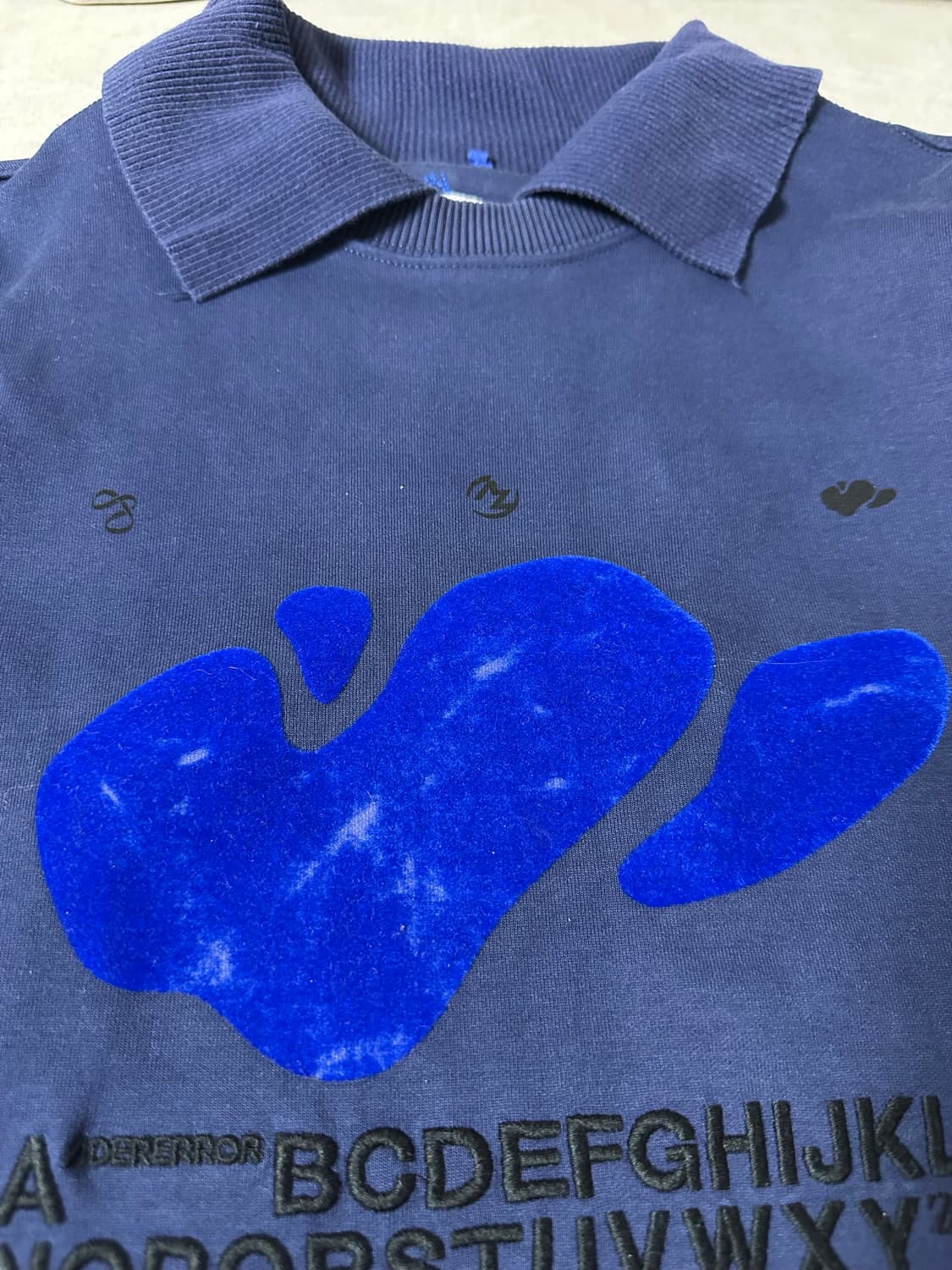 자라 x 아더에러 오버사이즈 폴로 셔츠 네이비 s-m 상품이미지3