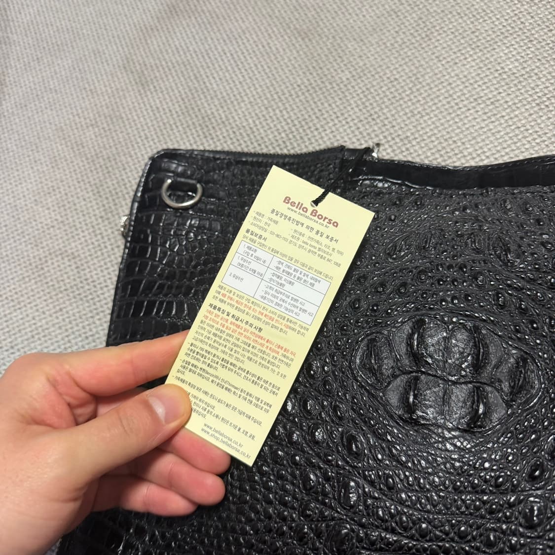 벨라보르사 소가죽 악어패턴 노트북 백 상품이미지3