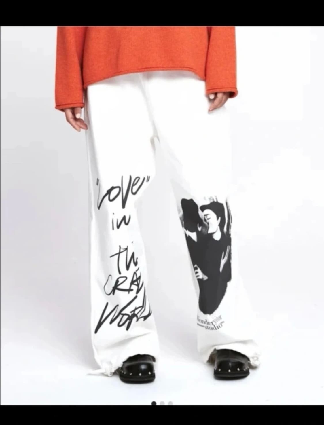 [원더비지터] KISS-mono Jogger pants - Ivory 상품이미지1