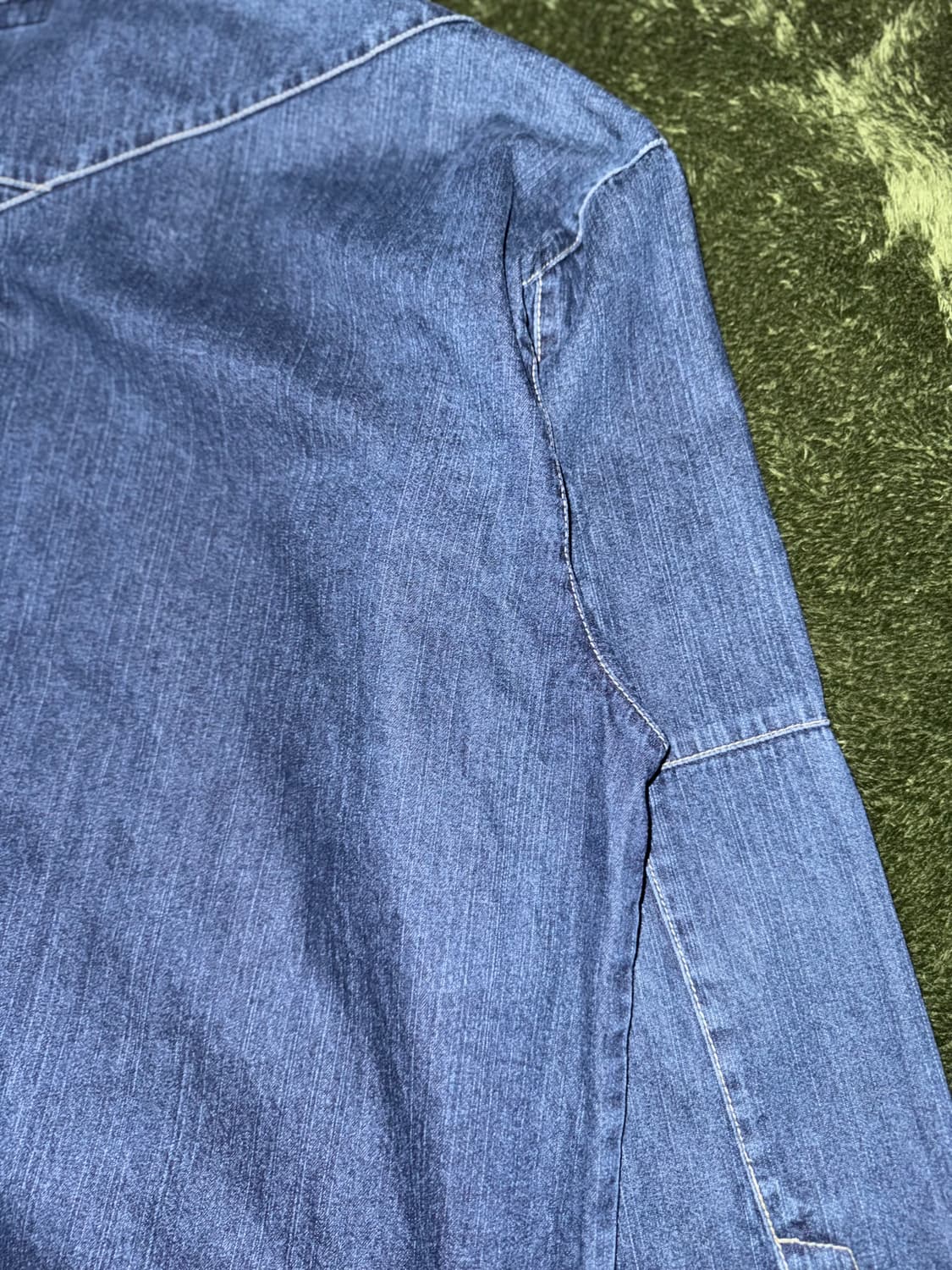 [5XL] SEAN JOHN 션존 빅사이즈 패널 컷 데님 셔츠 상품이미지8