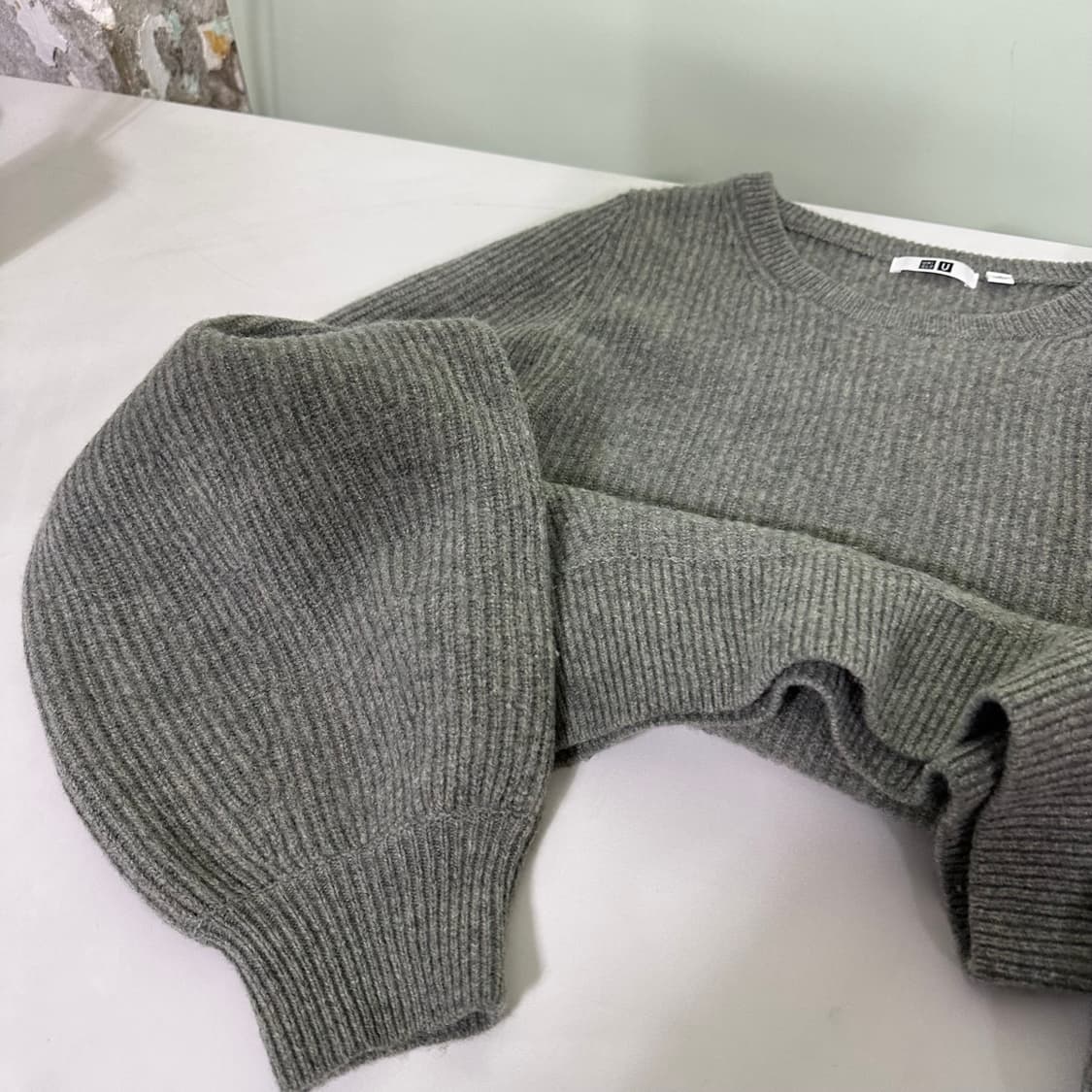 우먼M 유니클로U 루즈핏 암벌룬핏 모100% 라운드니트 상품이미지2