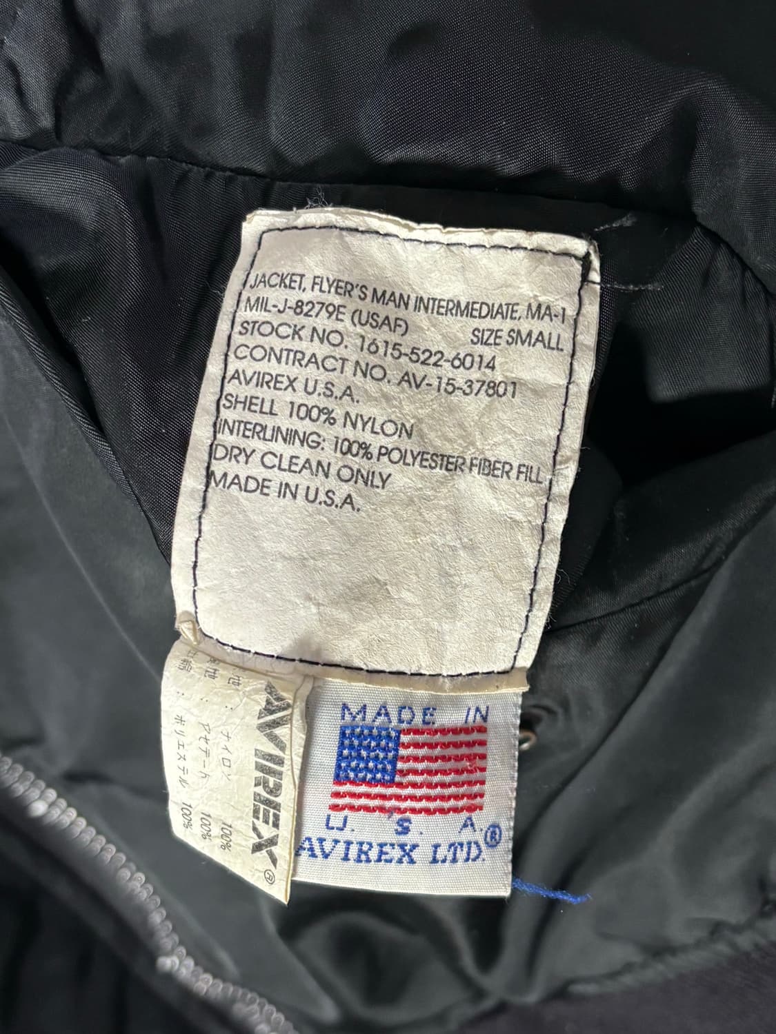 90s USA Avirex MA-1 아비렉스 빈티지 항공점퍼 마원 상품이미지5
