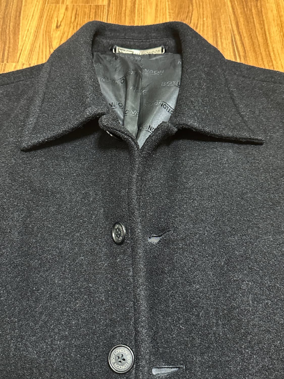 보이런던 울 블랙 코트 100 상품이미지9