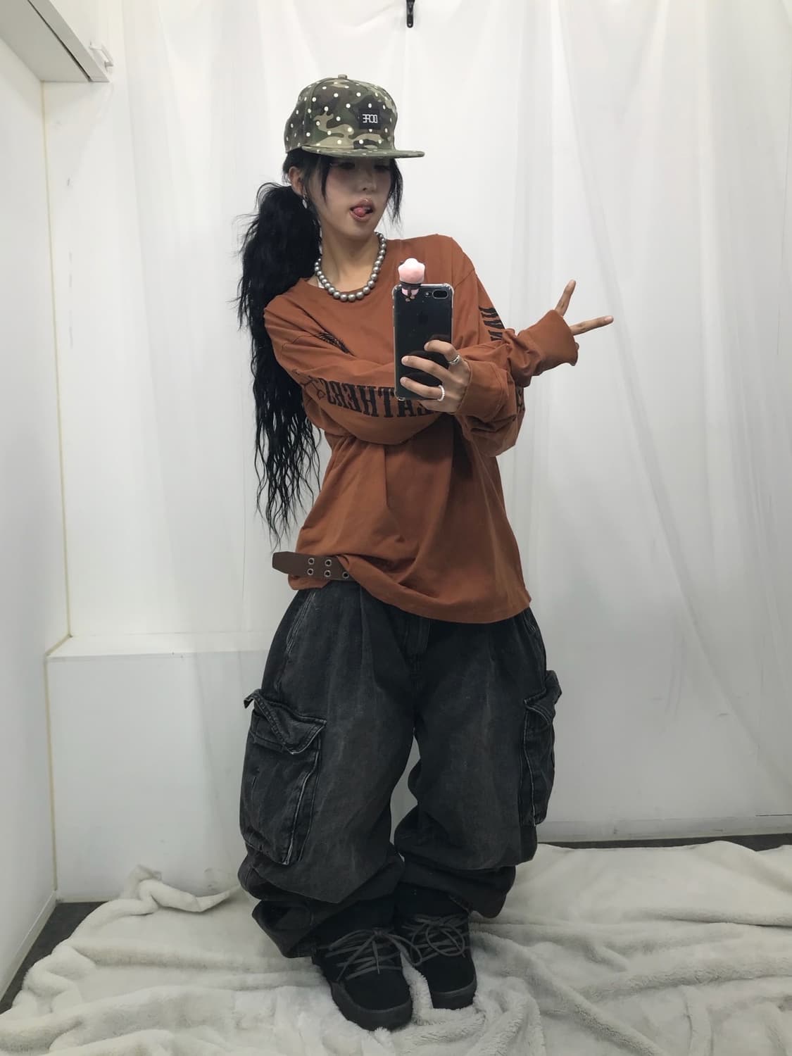 ☠️ 밴슨 프린팅 브라운 !! 롱슬리브 ☠️ 상품이미지3