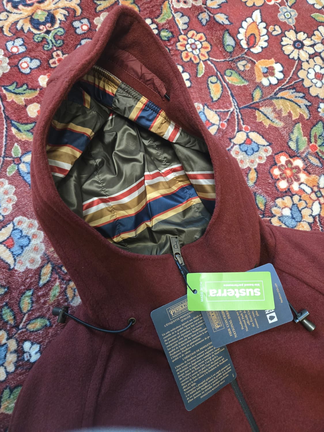 [새상품/M] 펜들턴 베벌리 패치 포켓 울 아노락 코트 (파이어드 브릭) 상품이미지2