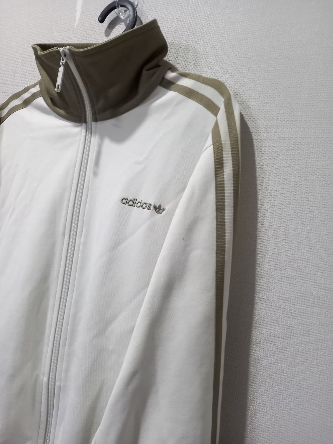 아디다스 희귀 베켄바우어 크림 카키 트랙탑 저지 져지집업 95/M 상품이미지2