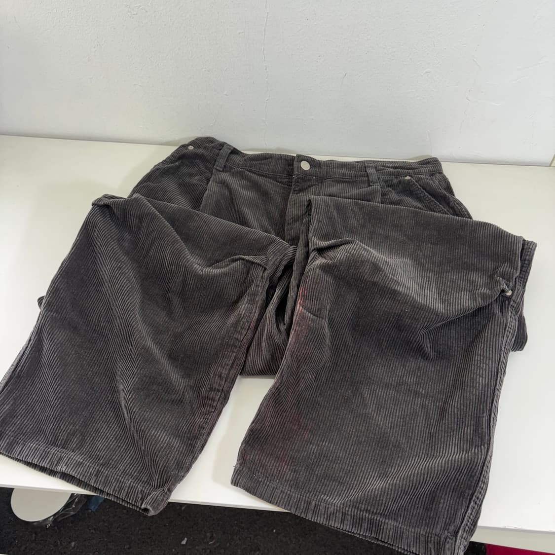 L-XL 어널로이드 먹색 와이드핏 카고 코듀로이팬츠 상품이미지3
