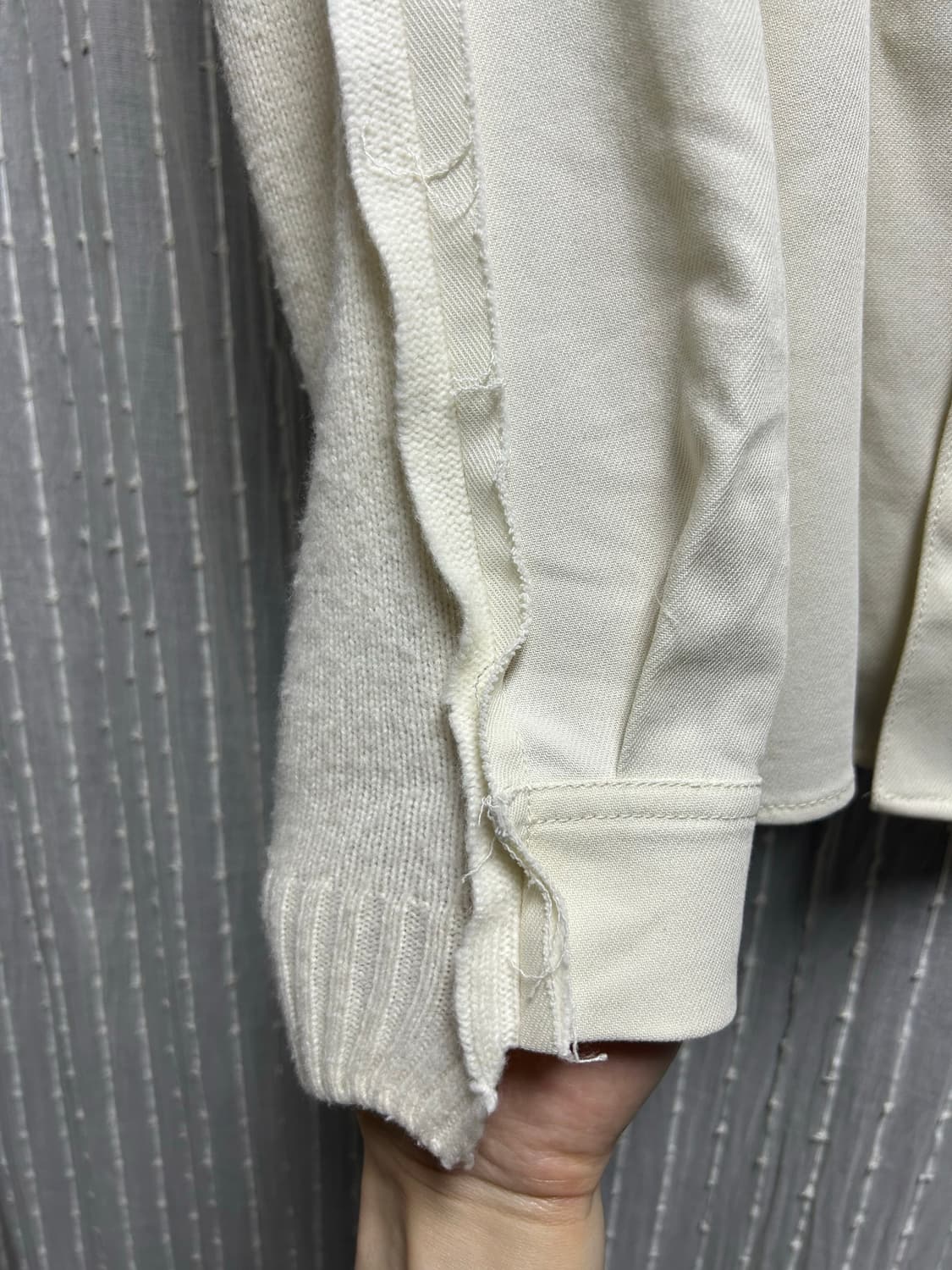 RE:CODE 레코드 아이보리 백니트 셔츠 L 급처 상품이미지10