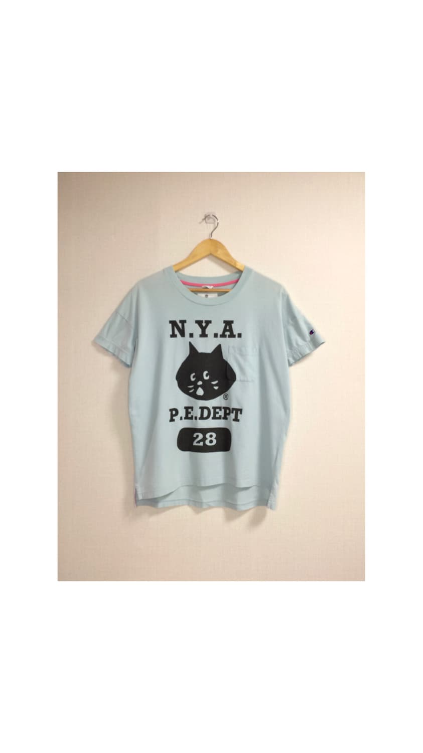 Ne-net 네넷냐 x 챔피온 콜라보 블루민트 반팔 티셔츠 상품이미지1