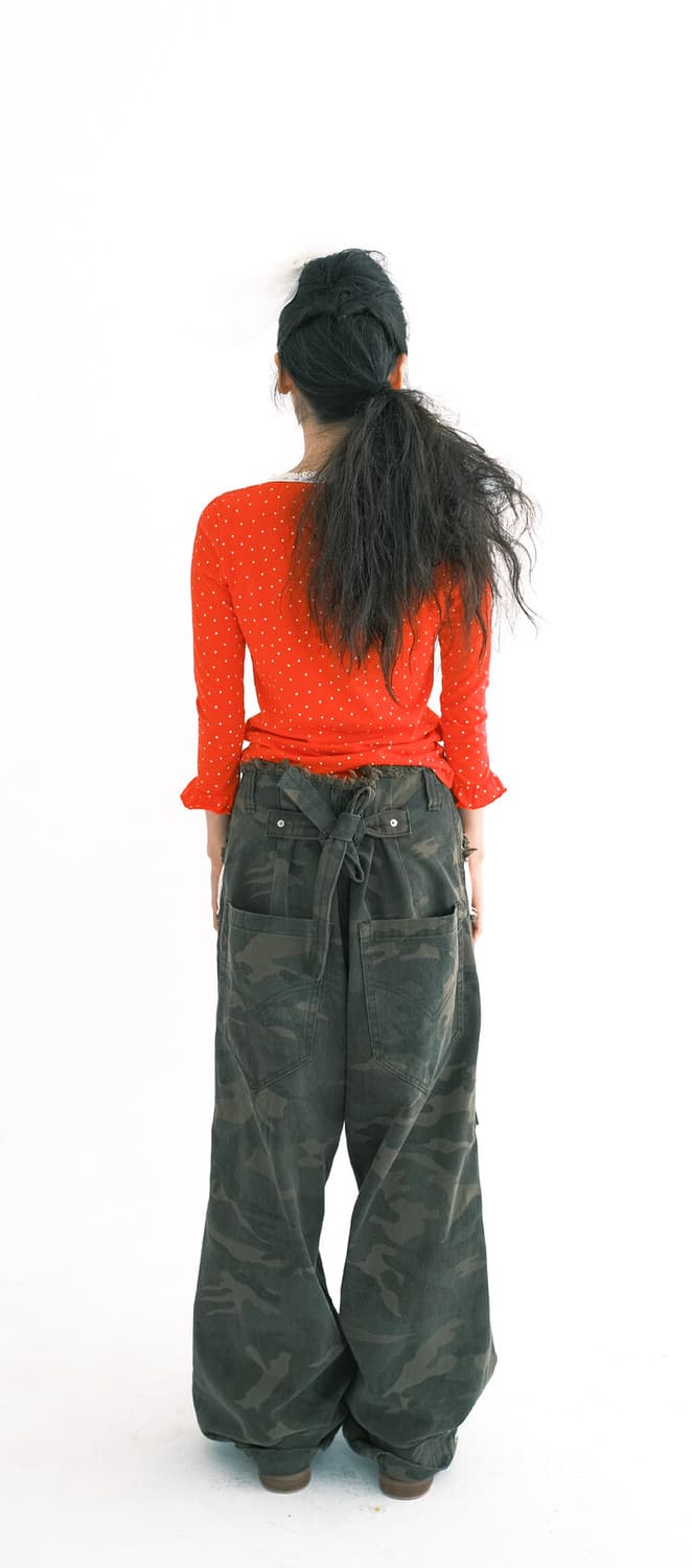 샵페어리 cut-off cotton maxi pants 카모팬츠 상품이미지2