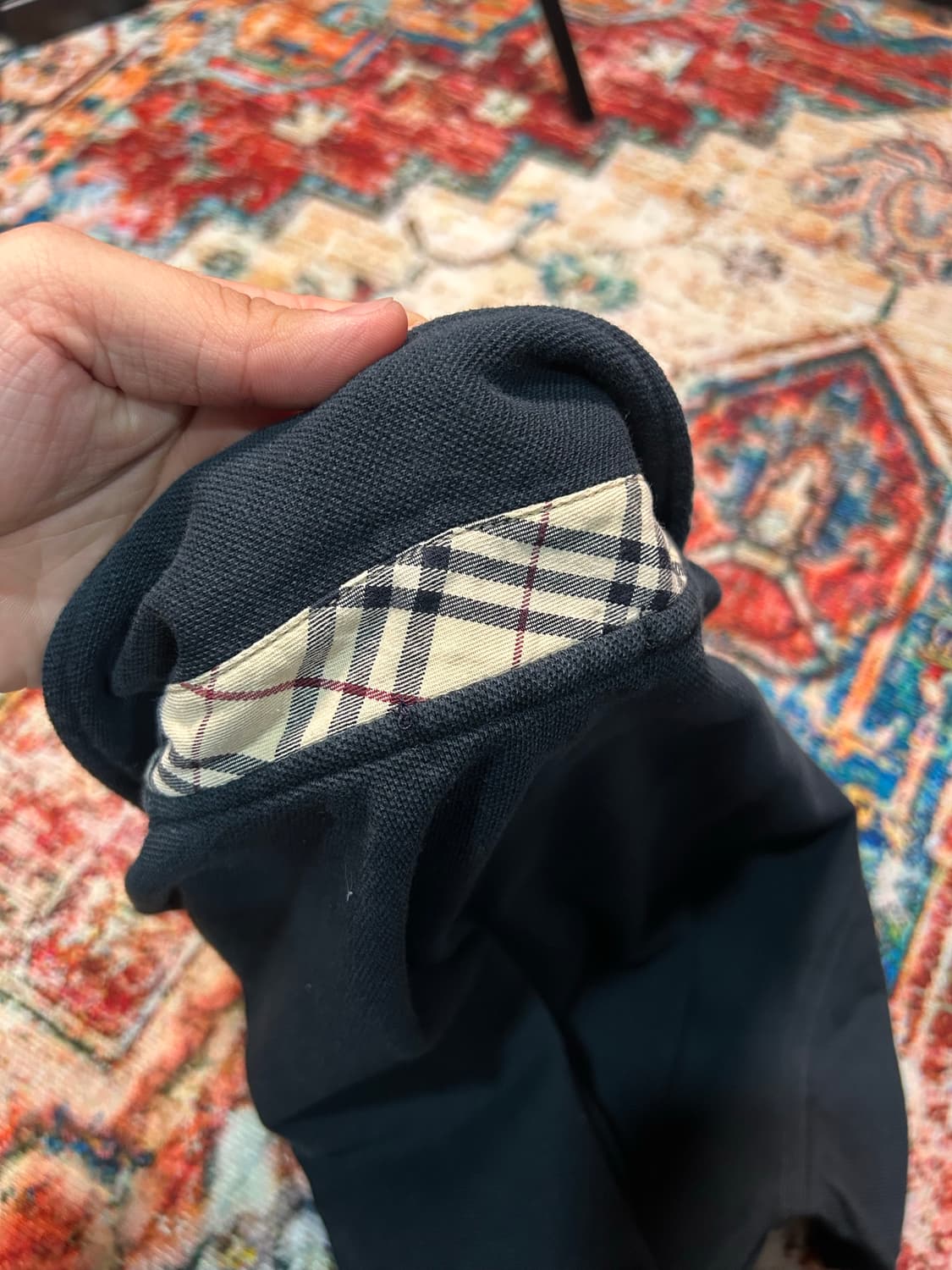 [L] 버버리 크롭핏 노바체크 카라 반팔 상품이미지7