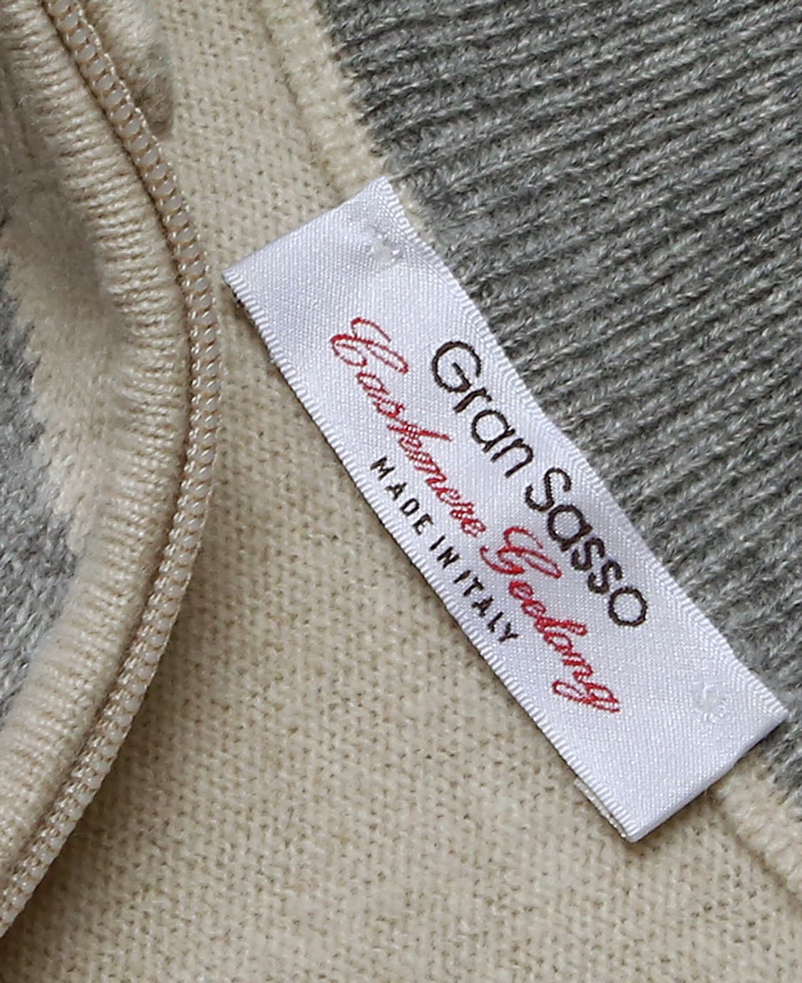 그란 사쏘 [Gran Sasso] 울 캐시미어 아가일 체크 하프 짚업니트 상품이미지5