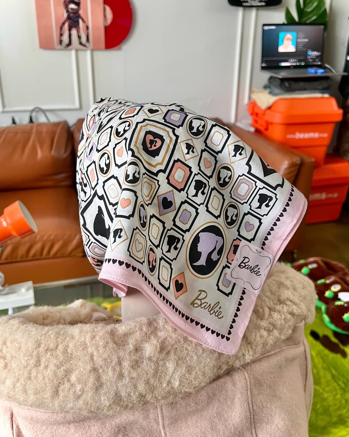 Barbie Official Pink Print Bandana Scarf 상품이미지3