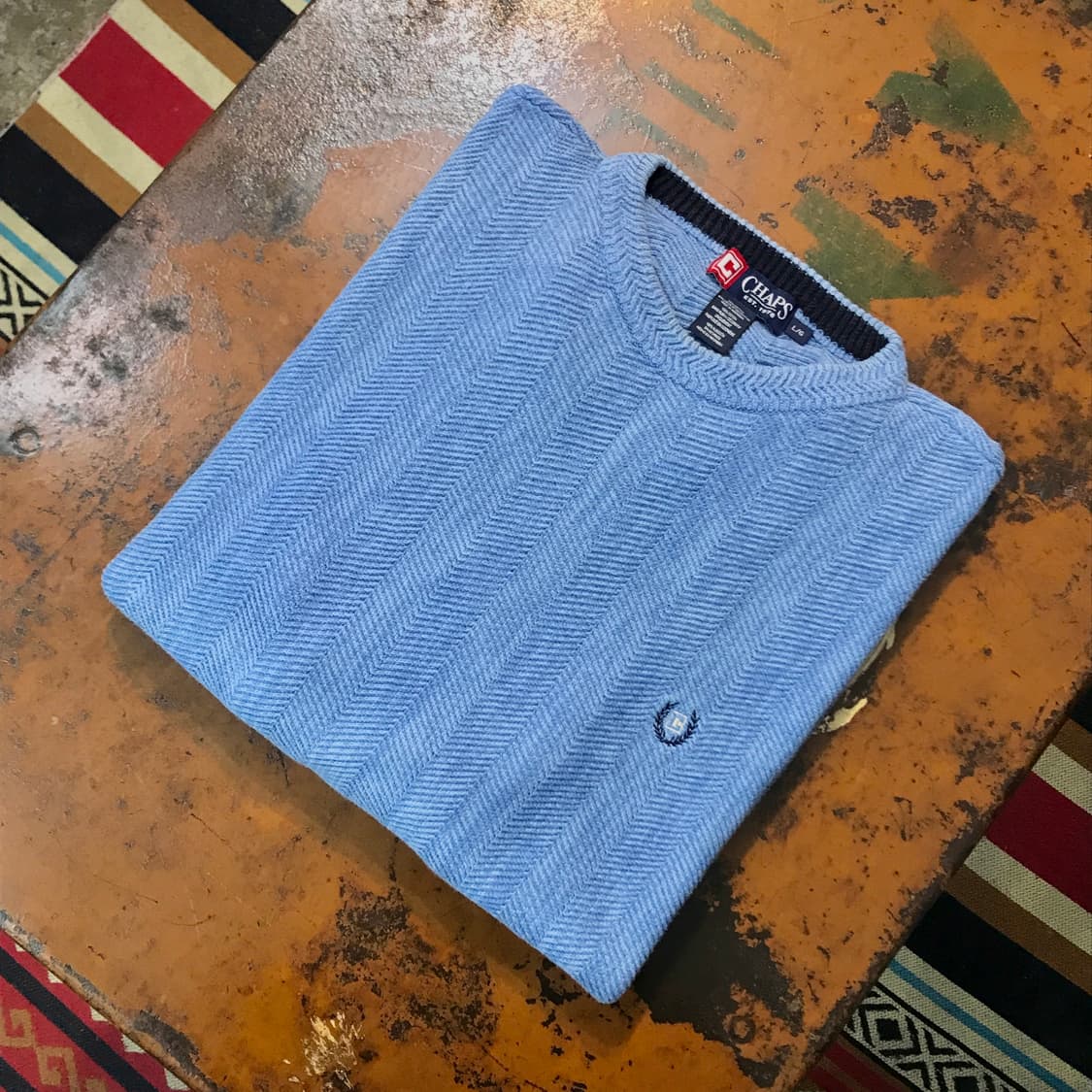 폴로랄프로렌 챕스 헤링번 패턴 코튼 니트 남성 115 빅사이즈 상품이미지1