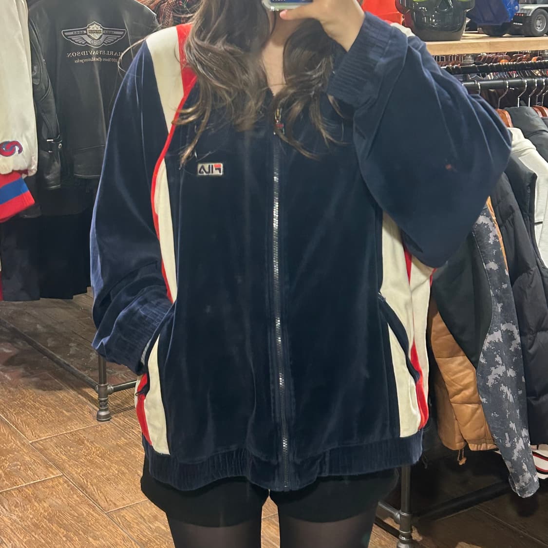 [HI] 휠라 FILA 벨벳져지 네이비 상품이미지1