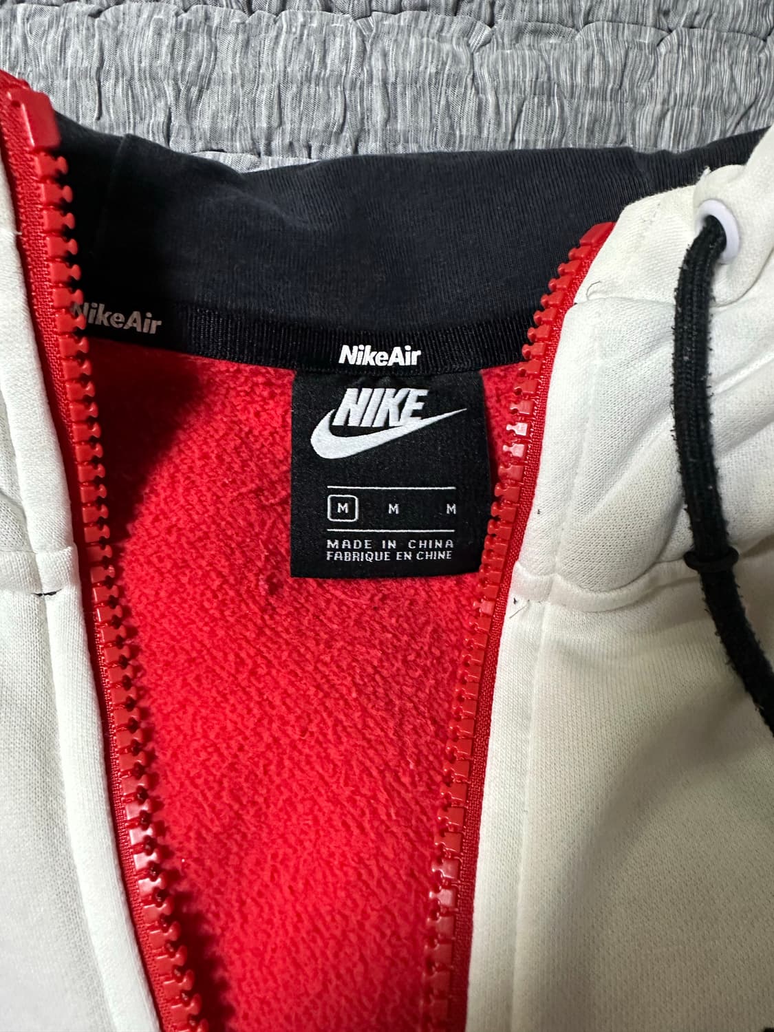 나이키 에어 화이트/레드 컬러 블록 후드집업 상품이미지3