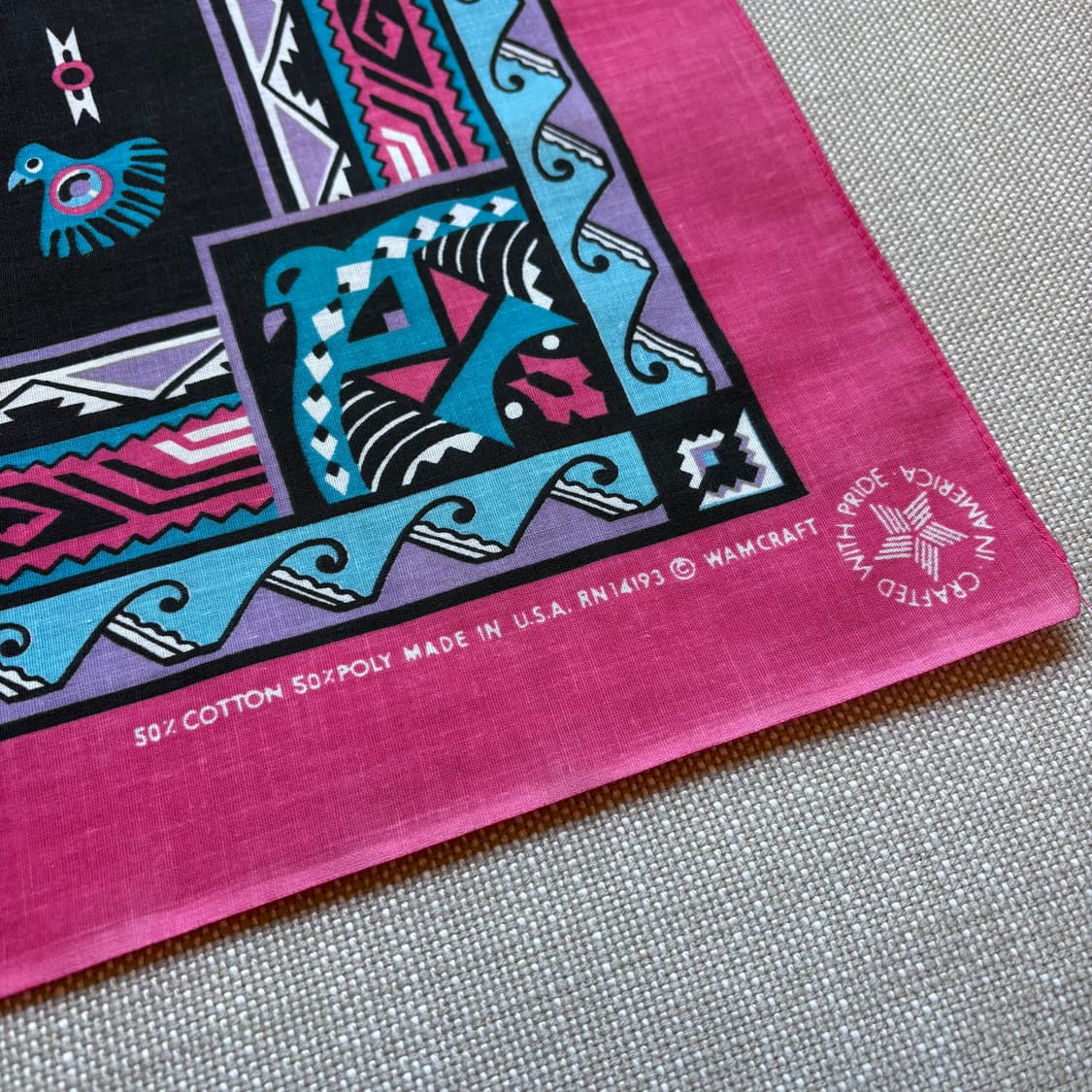[미사용] 80s USA WAMCRAFT 네이티브 나바호 반다나 상품이미지5
