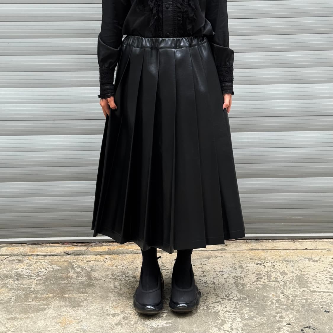 Leather Long Black Skirt 상품이미지8