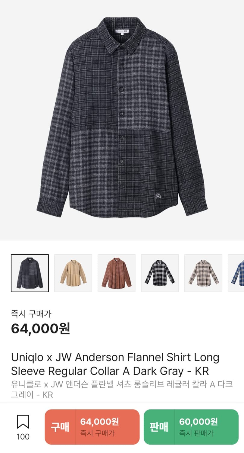 유니클로 x JW Anderson Flannel 셔츠 [m] 상품이미지1