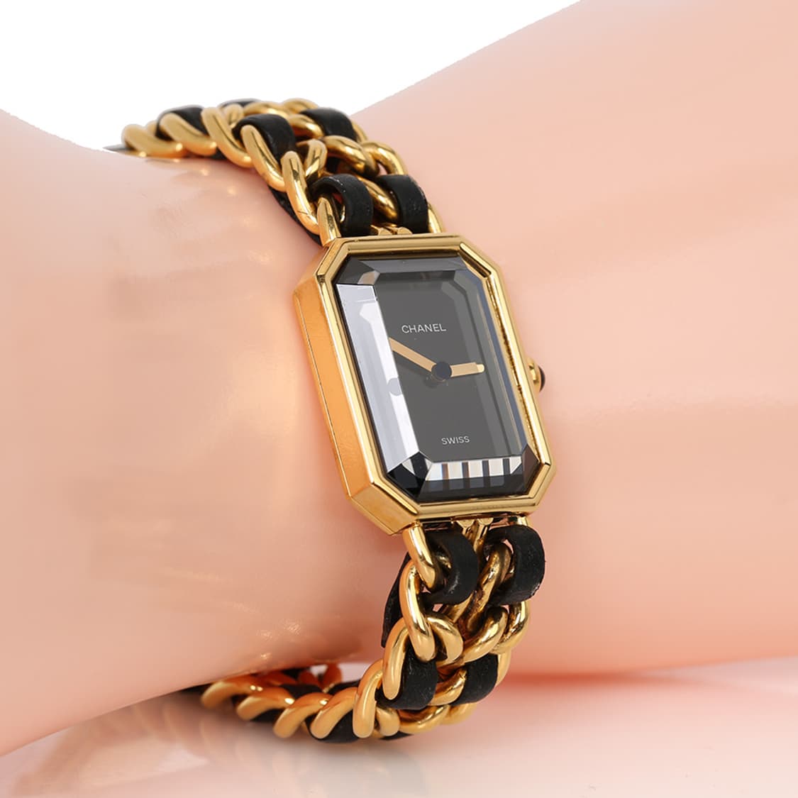 샤넬 프리미에르 워치 빈티지 금장 체인 시계 L 라지 H0001 상품이미지9