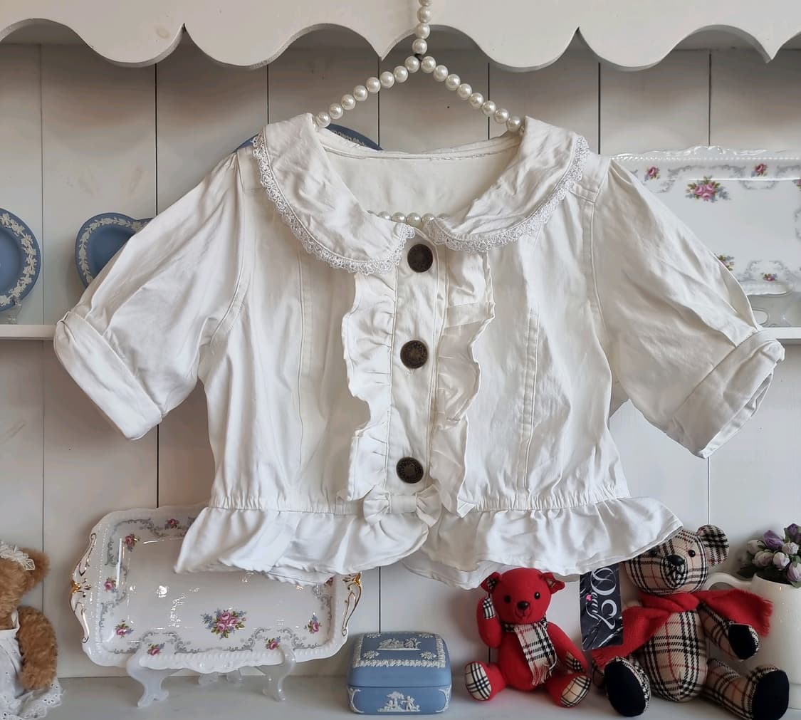(디어리) 화이트 프릴 볼레로 자켓 상품이미지1