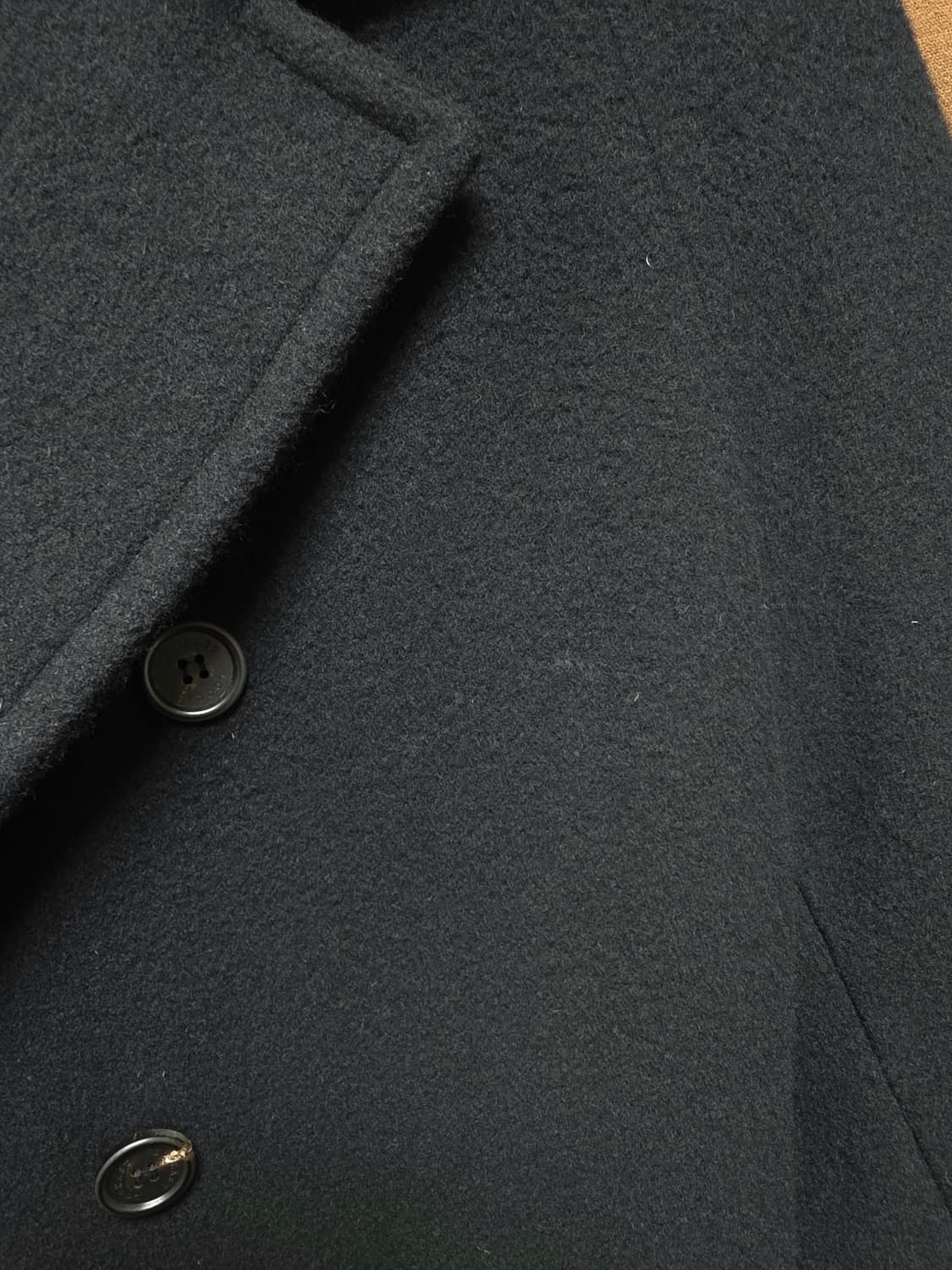 룩캐스트 트렌치 메리노울 더블 롱코트 블랙 상품이미지7