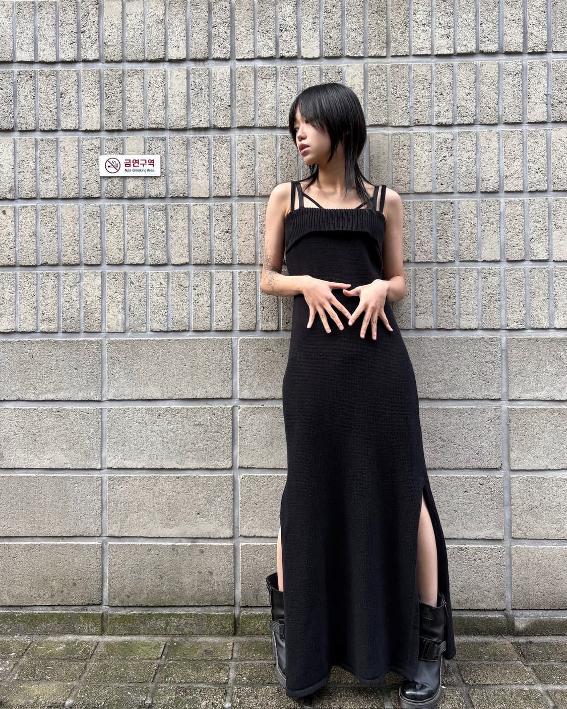 세인트 아그니 니트 미니멀 롱 드레스 상품이미지7