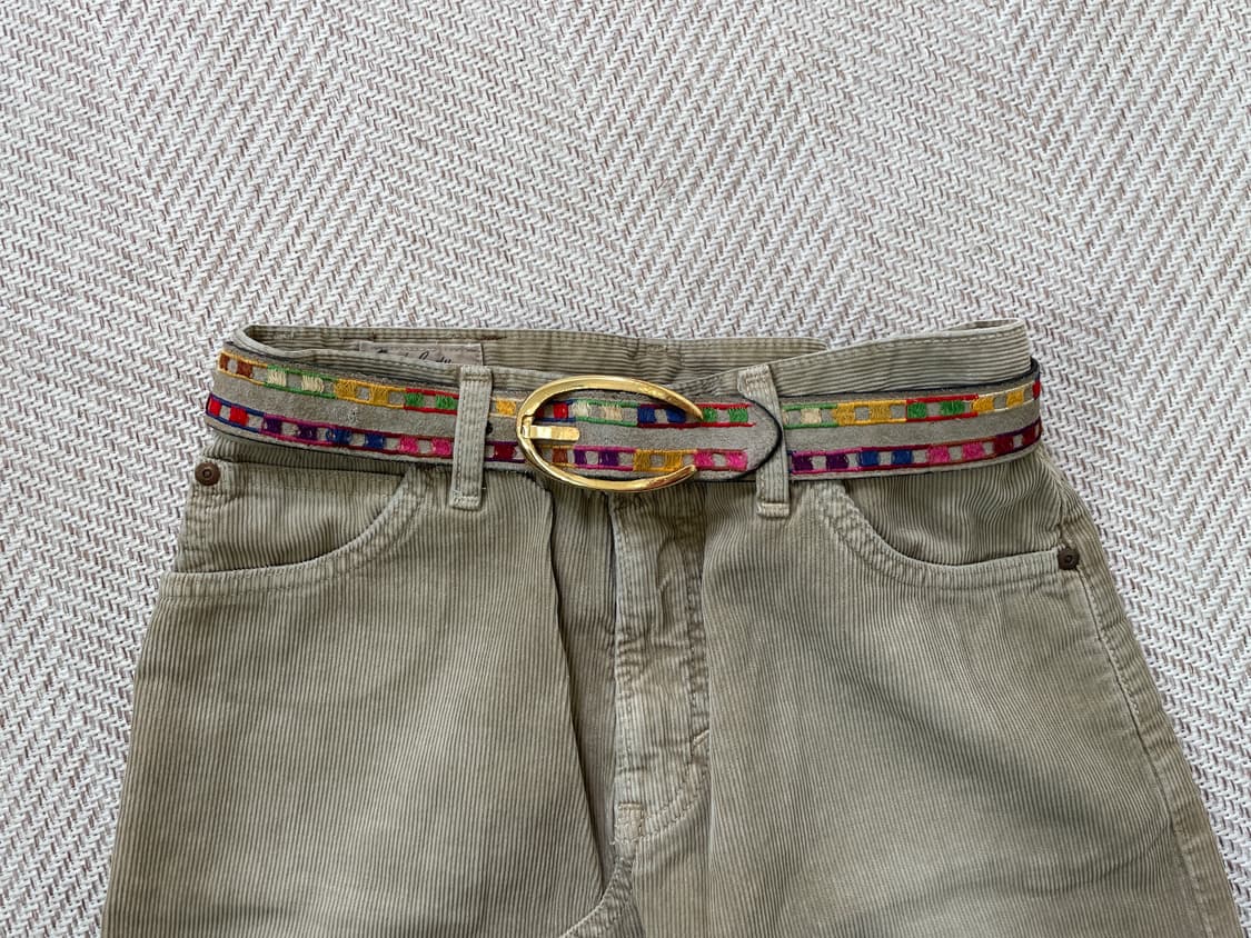 빈티지 에스닉 자수 골드버클 벨트  상품이미지1