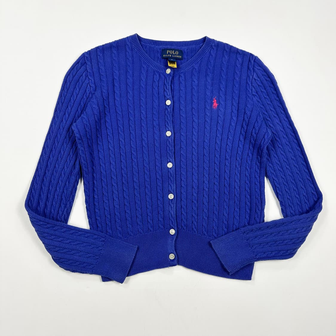 폴로 랄프로렌 포니 걸즈 블루 가디건 (실측 XXS 여성추천) 상품이미지2