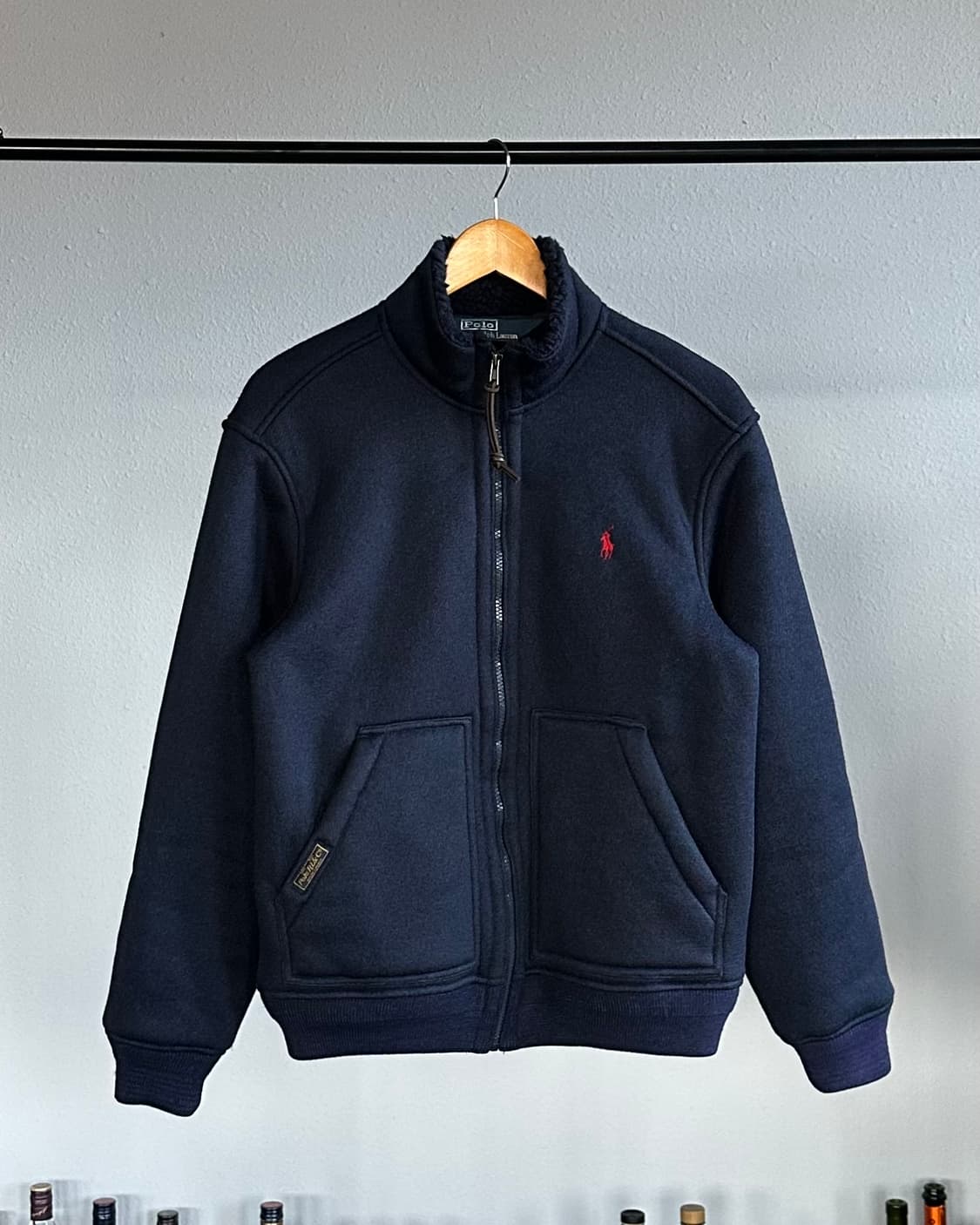 [M]폴로 랄프로렌 엘보 패치 플리스 쉐르파 자켓 navy 상품이미지1