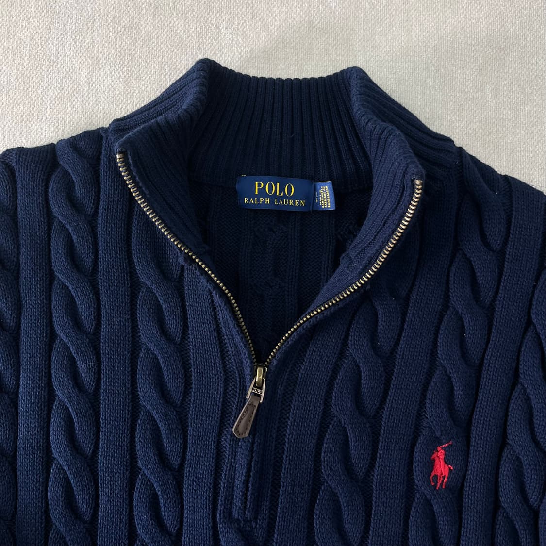 100 폴로랄프로렌 신형 꽈배기 반집업 니트 상품이미지2