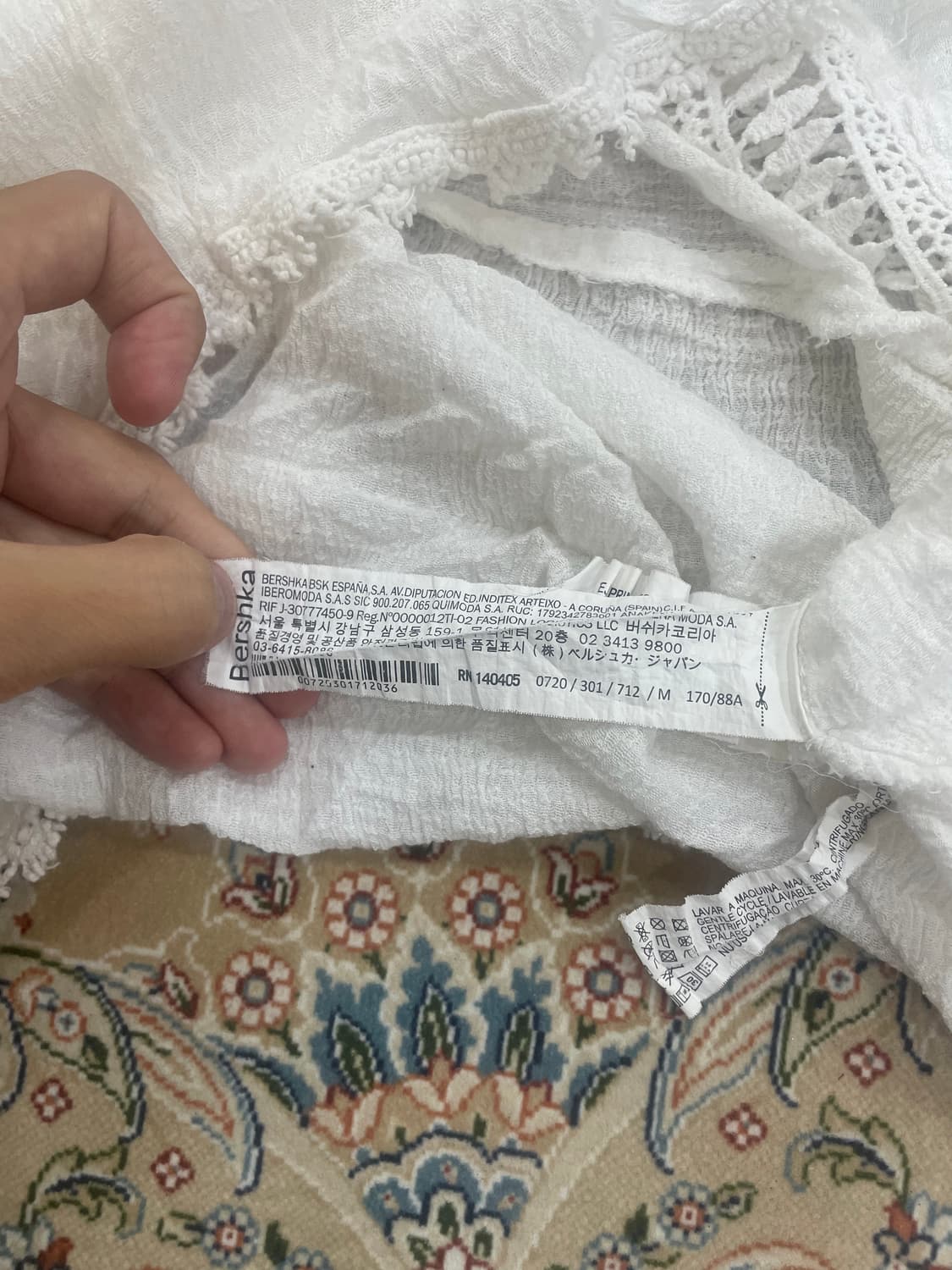 V넥 레이스 프릴블라우스 상품이미지3