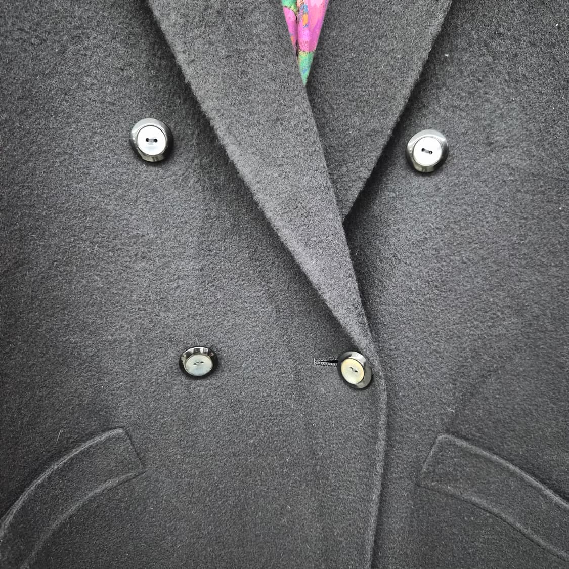 캐시미어 100% 검정색 더블 롱코트 여성 M 상품이미지2