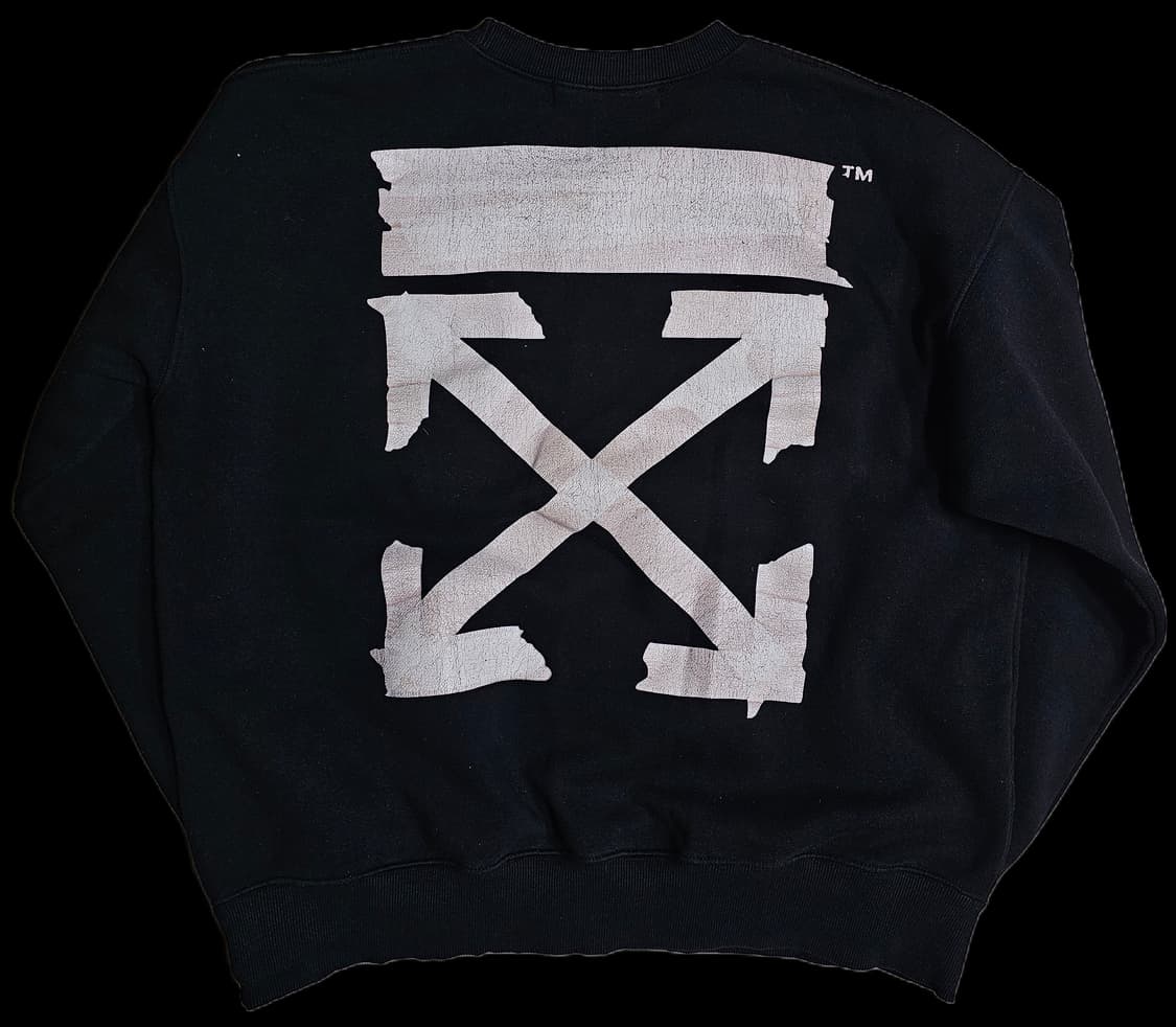 오프화이트 테이프 애로우 블랙 맨투맨 M 상품이미지6