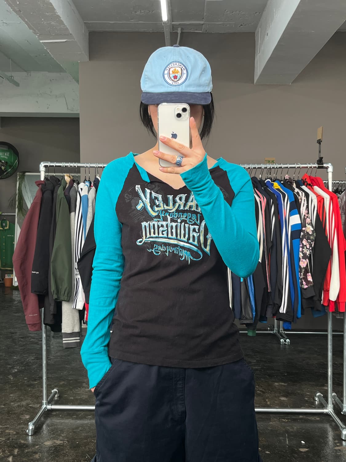 할리데이비슨 래글런 롱슬리브 티셔츠 상품이미지1