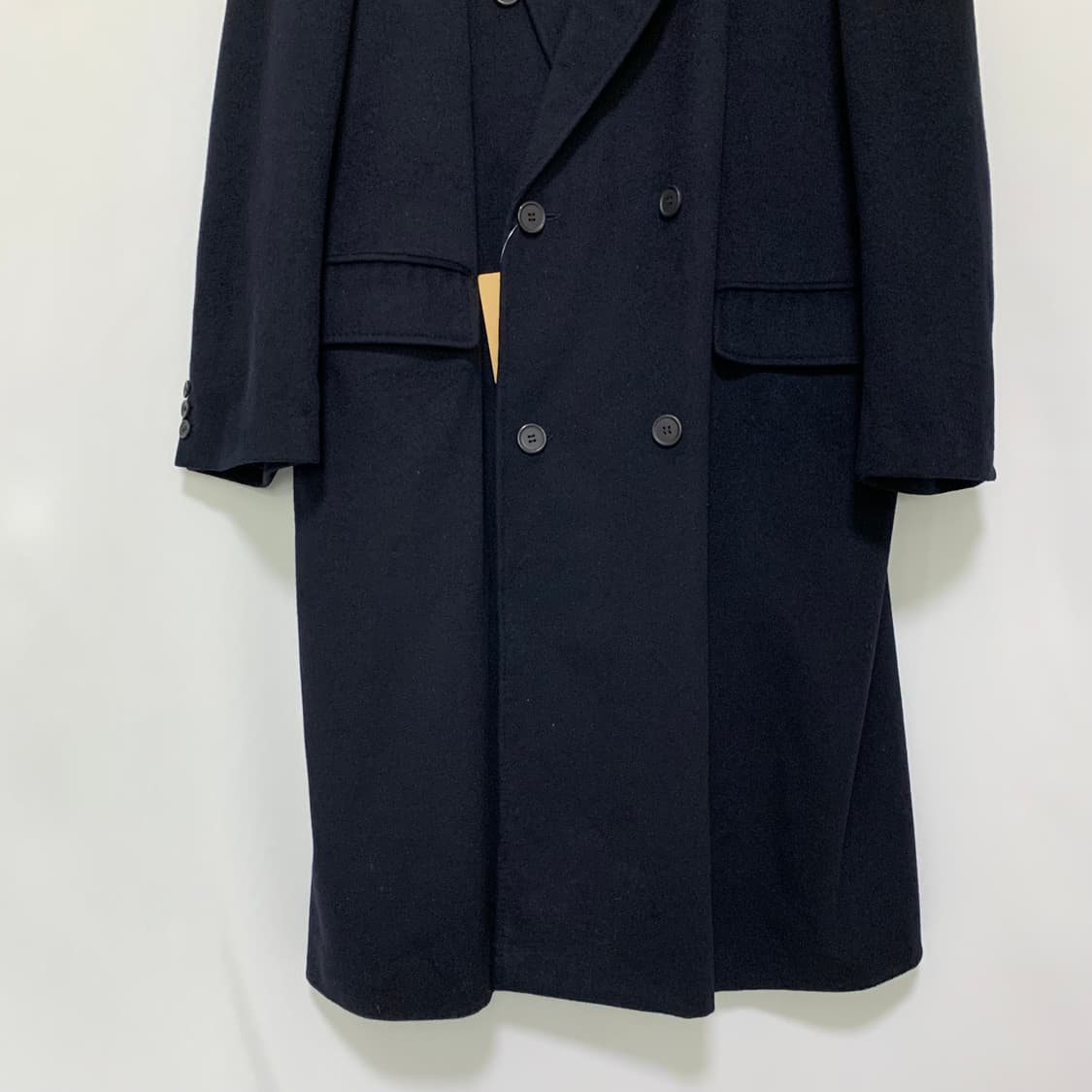 빈티지 캐시미어 100% 네이비 더블 버튼 롱 피코트 남녀공용 상품이미지3