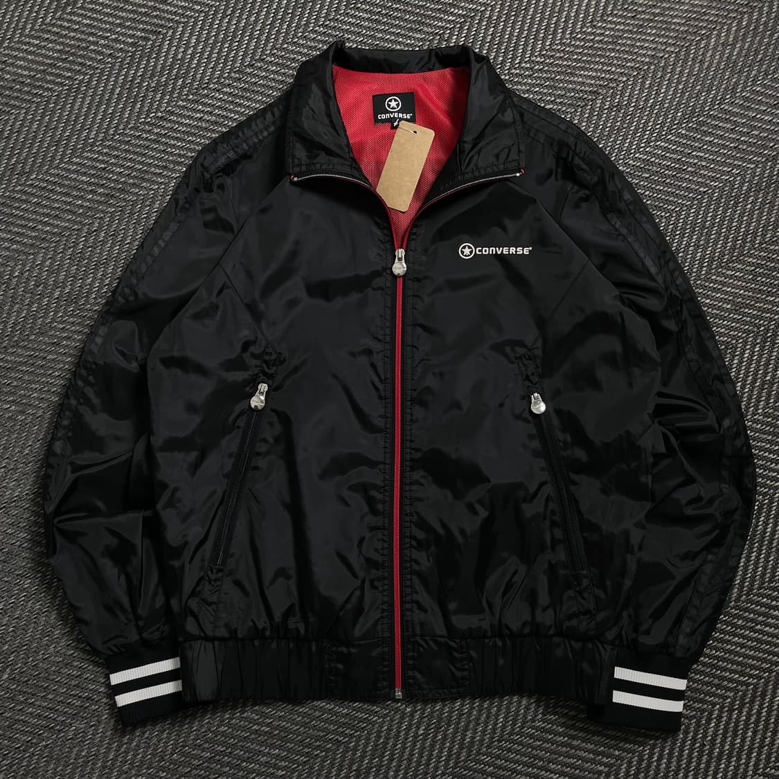 00s 컨버스 올드스쿨 디테일 블랙 우븐 트랙 자켓o 4524 상품이미지1