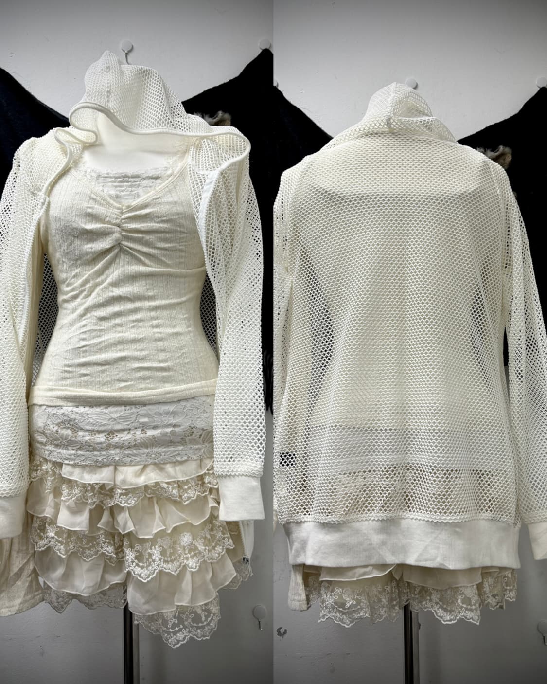 White Y2K Base Aisaki Shop Coordination 상품이미지3