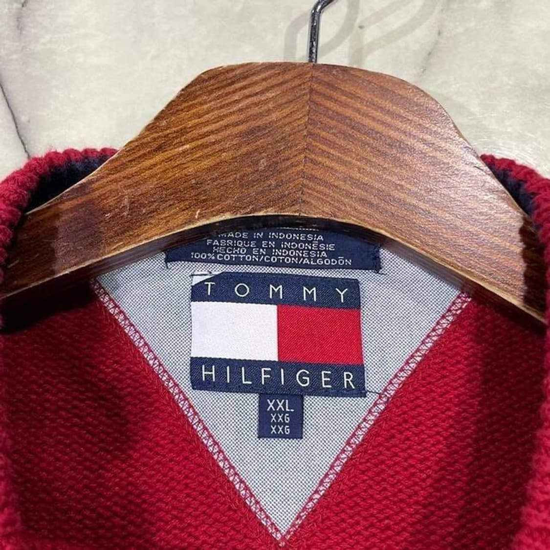 90s 타미힐피거 월계수 라운드 니트 (2XL)   상품이미지5