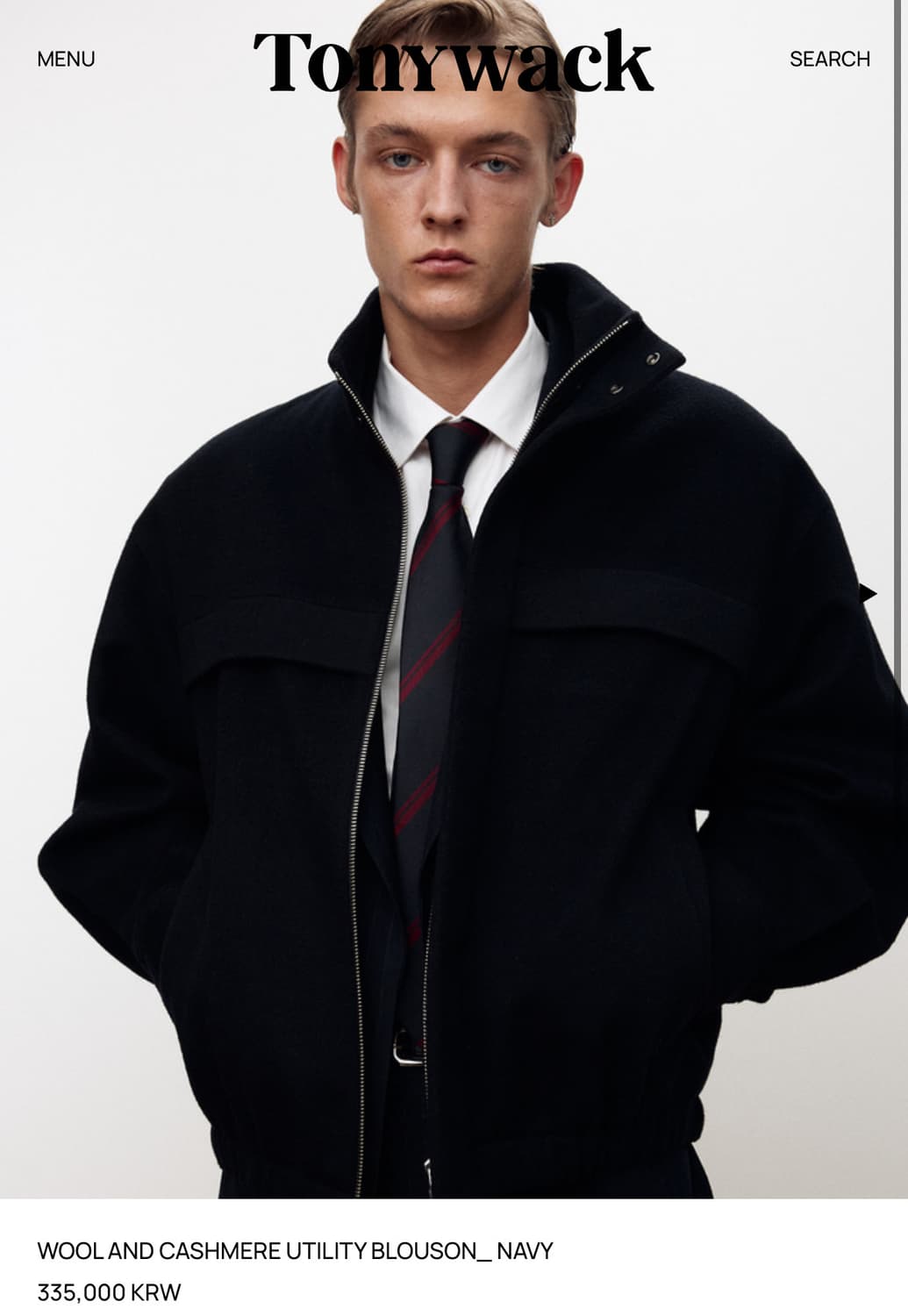 토니웩 울 캐시미어 유틸리티 블루종 네이비 l,xl 상품이미지1