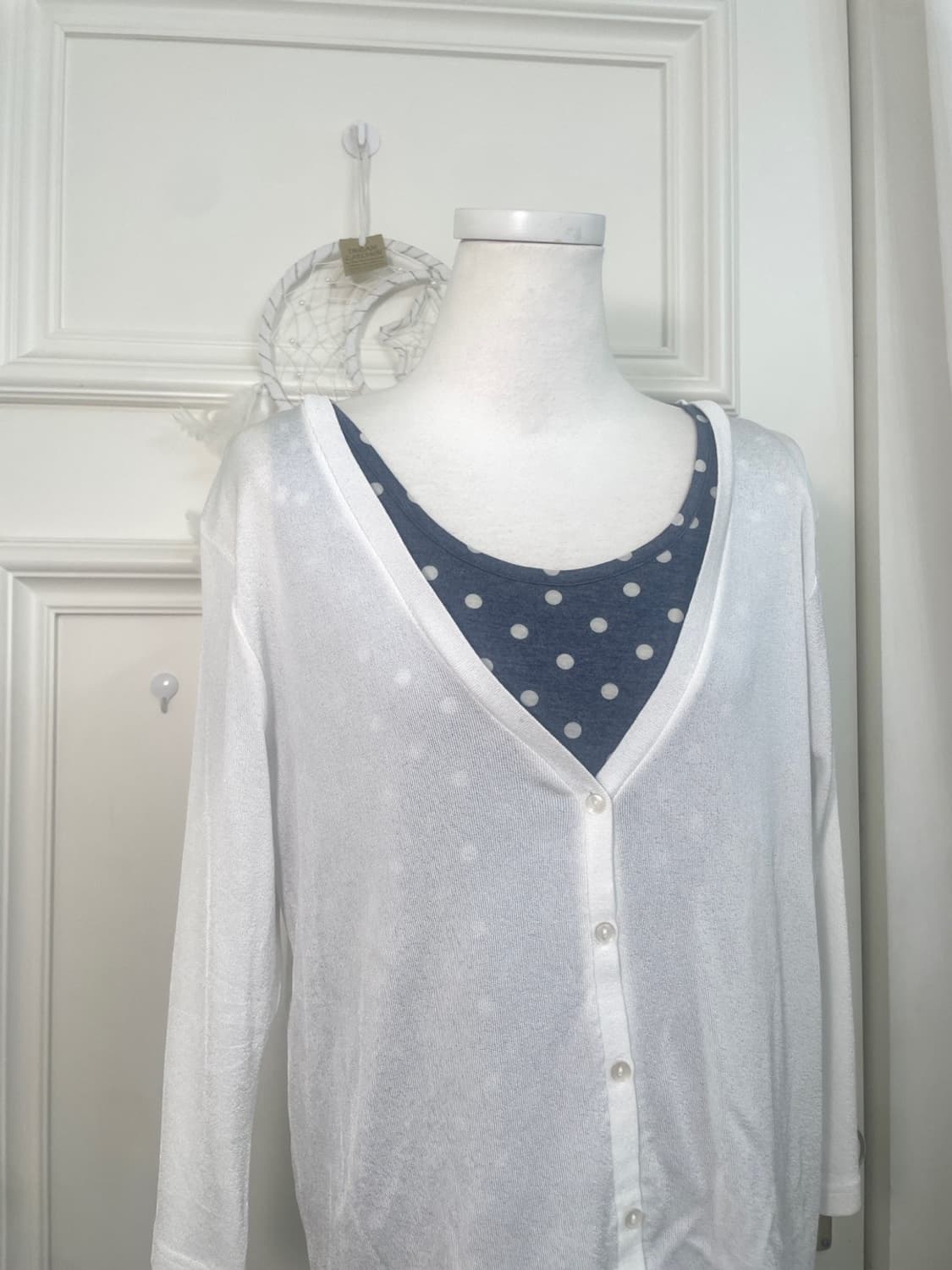 white basic summer cardigan(size-LL) 상품이미지6