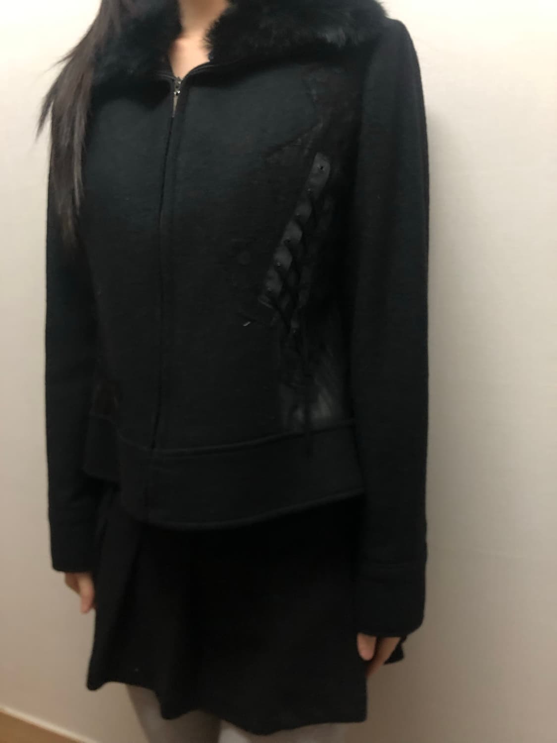 빈티지 블랙 울 레이스업 자켓 상품이미지7