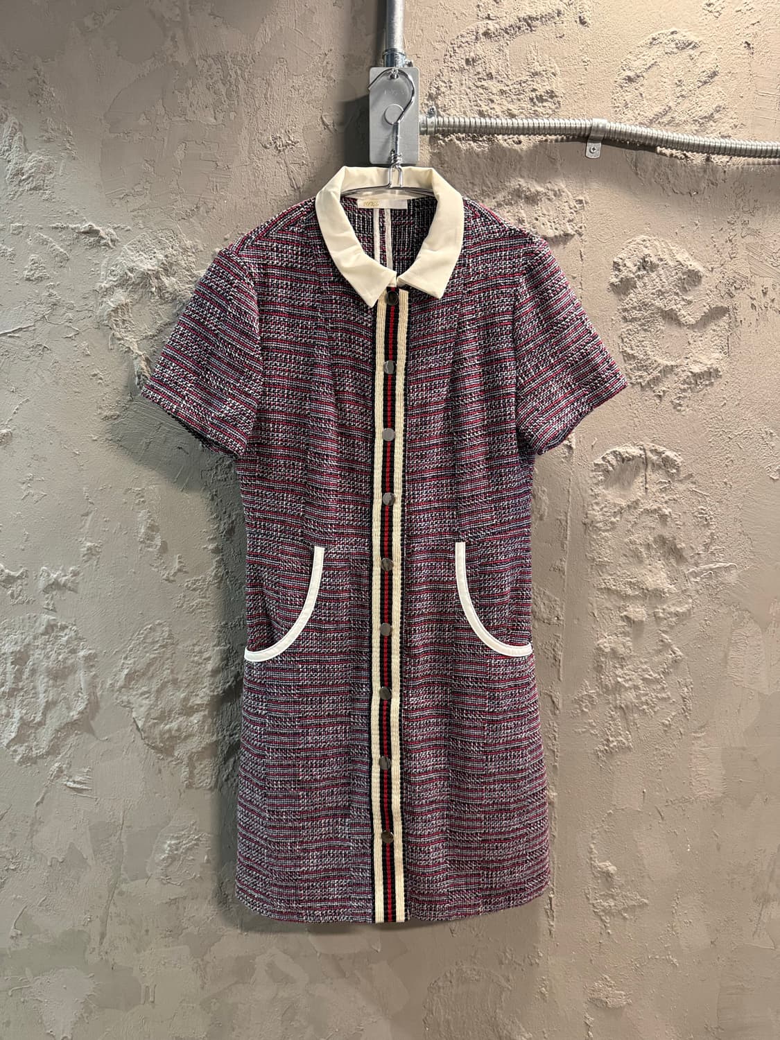 3 마쥬 MAJE 트위드 반팔 미니 원피스 멀티컬러 상품이미지1