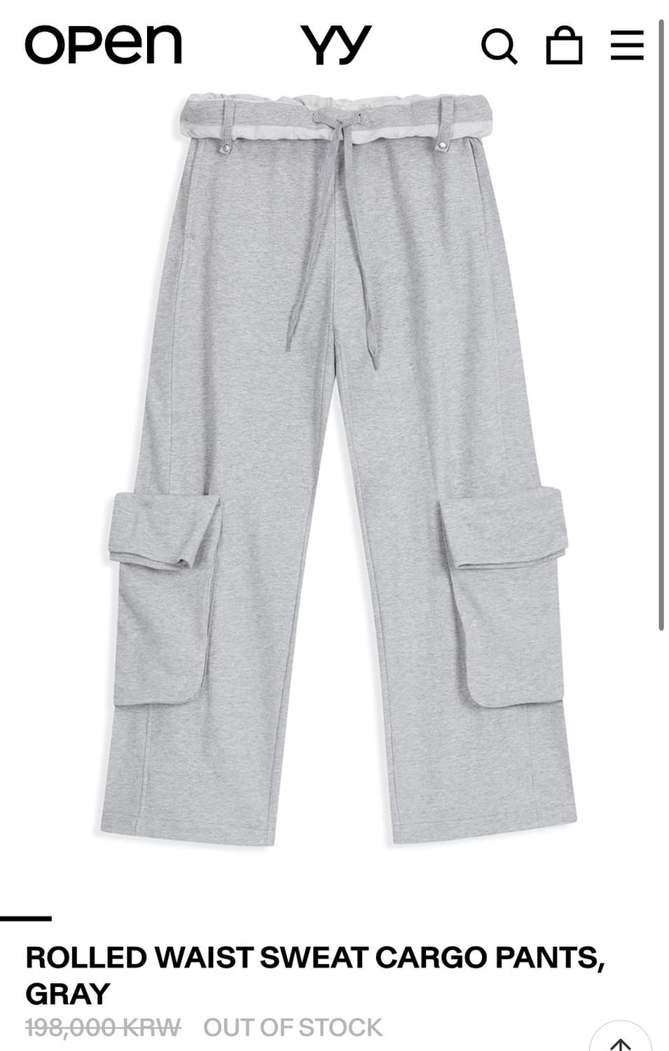 오픈와이와이 ROLLED WAIST SWEAT CARGO PANTS 상품이미지1