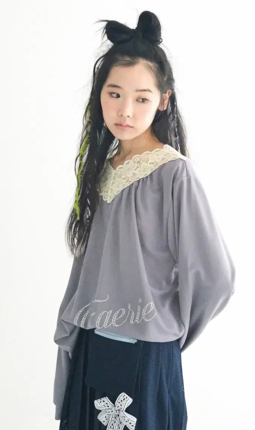 샵페어리 lace V neck pleats dress  상품이미지1