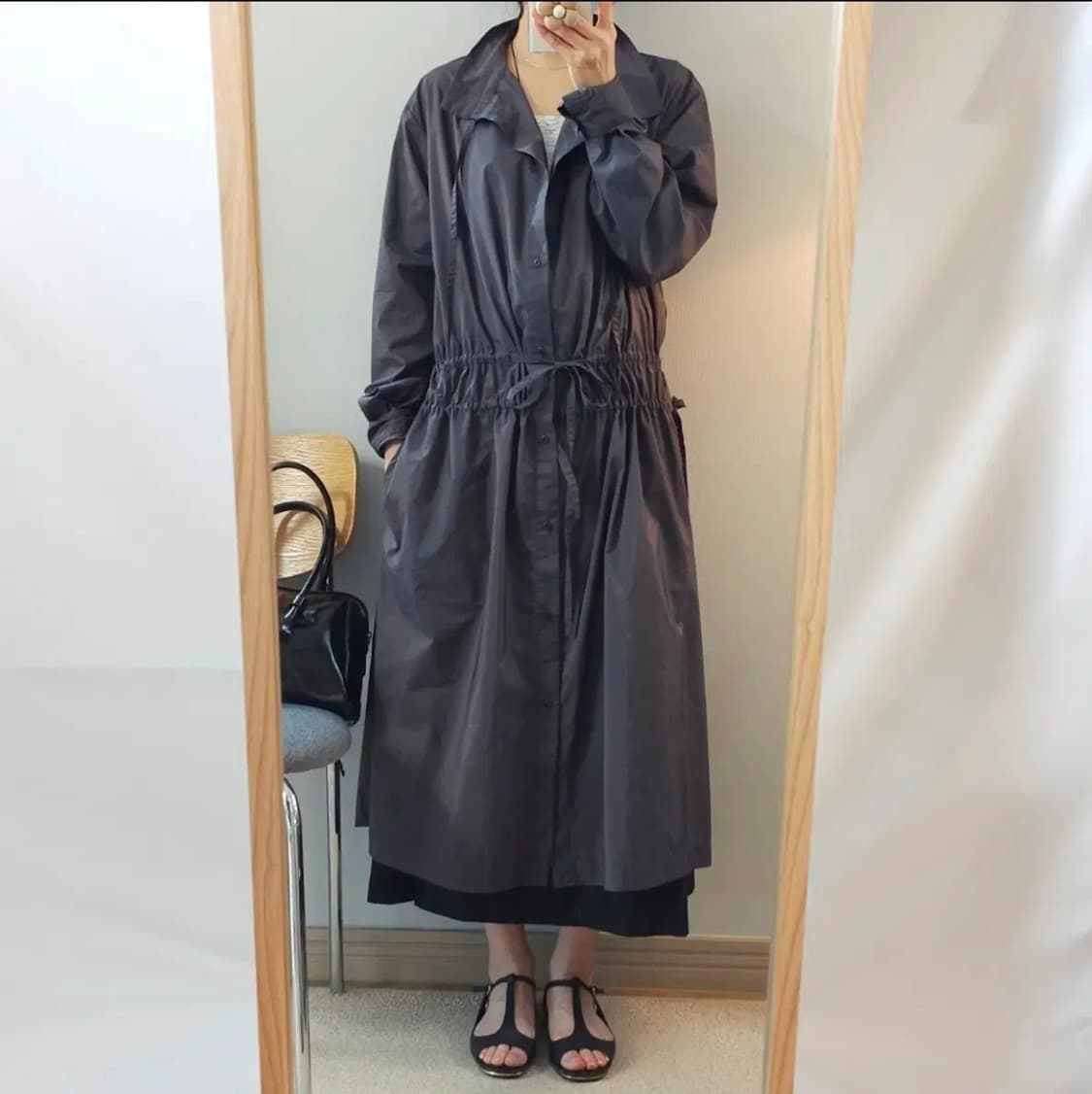 (M)일본 WINDCOAT 여성 롱 셔츠 원피스 자켓 상품이미지2
