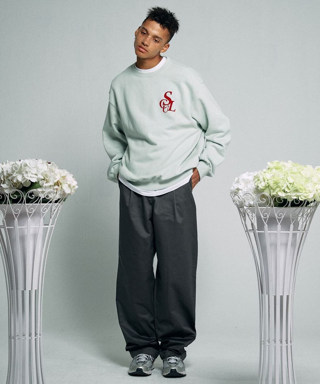 Sculptor 스컬프터 플로킹 심볼 로고 스웻셔츠 민트 상품이미지5