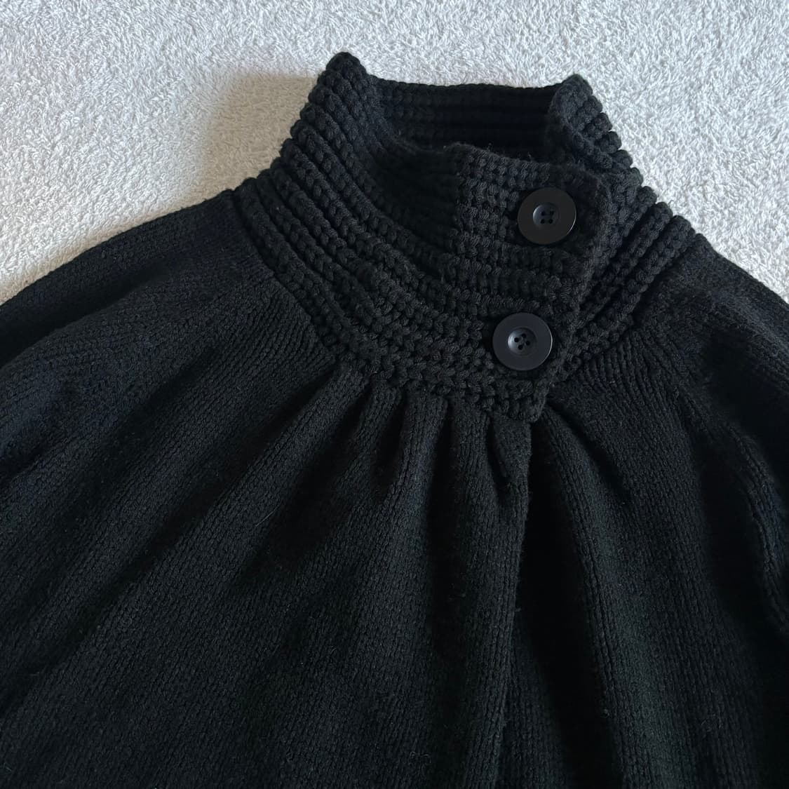 일본빈티지 putielal 케이프st 블랙 니트 가디건 상품이미지2